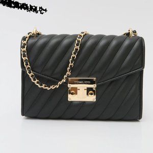 Michael Kors NEW Rose Flap Shoulder Vegan Leather Bag - Black w/Tags